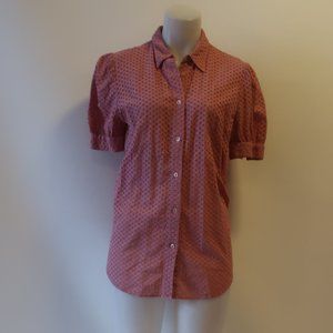 Krizia Jeans Pink Cut Out Design Button Down Blouse Sz 8*